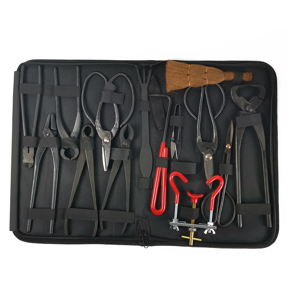 14Pcs Bonsai Tool Set Carbon Steel Extensive Cutter Scissors Kit With Nylon Case For Garden Pruning Tools 14Pcs Bonsai Tool Set Carbon Steel Extensive Cutter Scissors Kit With Nylon Case For Garden Pruning Tools