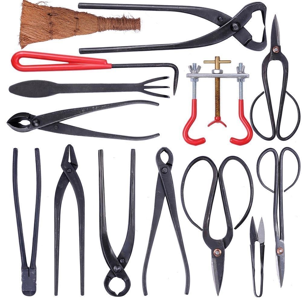 14Pcs Bonsai Tool Set Carbon Steel Extensive Cutter Scissors Kit With Nylon Case For Garden Pruning Tools 14Pcs Bonsai Tool Set Carbon Steel Extensive Cutter Scissors Kit With Nylon Case For Garden Pruning Tools