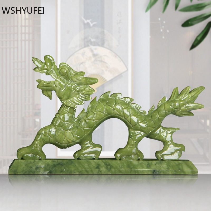 Chinese Zodiac Dragon Natural Jade Ornaments High-end Crafts Home Living Room Desktop Feng Shui Decorations Countertop Decor Chinese Zodiac Dragon Natural Jade Ornaments High-end Crafts Home Living Room Desktop Feng Shui Decorations Countertop Decor