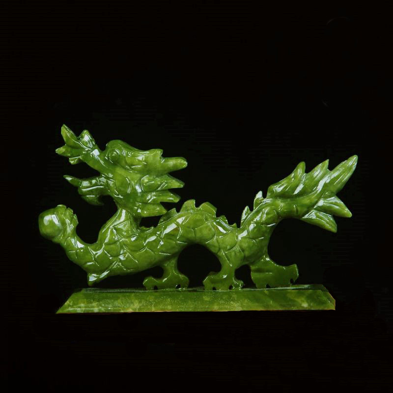 Chinese Zodiac Dragon Natural Jade Ornaments High-end Crafts Home Living Room Desktop Feng Shui Decorations Countertop Decor