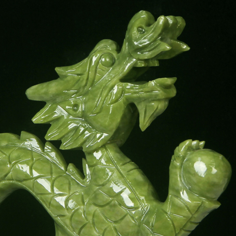 Chinese Zodiac Dragon Natural Jade Ornaments High-end Crafts Home Living Room Desktop Feng Shui Decorations Countertop Decor