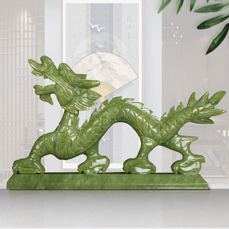 Chinese Zodiac Dragon Natural Jade Ornaments High-end Crafts Home Living Room Desktop Feng Shui Decorations Countertop Decor Chinese Zodiac Dragon Natural Jade Ornaments High-end Crafts Home Living Room Desktop Feng Shui Decorations Countertop Decor