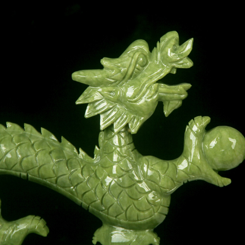 Chinese Zodiac Dragon Natural Jade Ornaments High-end Crafts Home Living Room Desktop Feng Shui Decorations Countertop Decor
