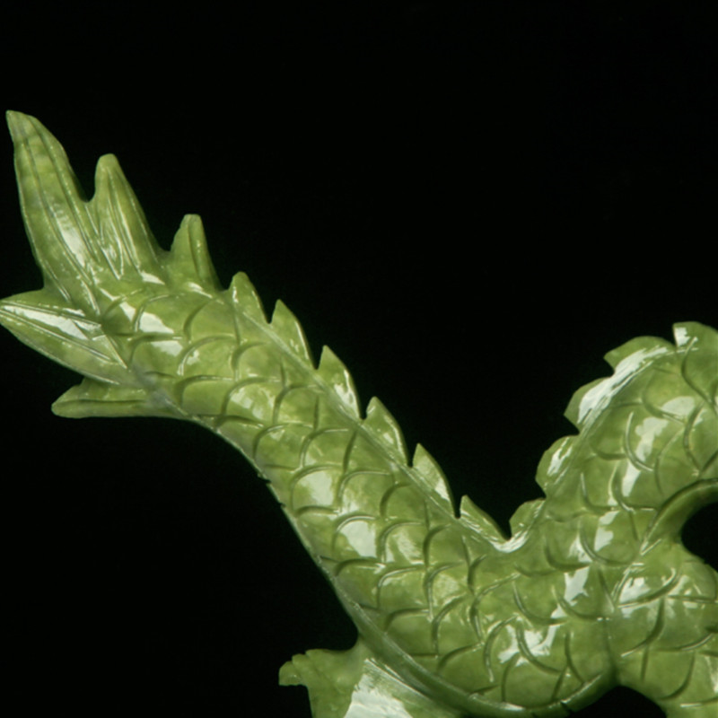 Chinese Zodiac Dragon Natural Jade Ornaments High-end Crafts Home Living Room Desktop Feng Shui Decorations Countertop Decor