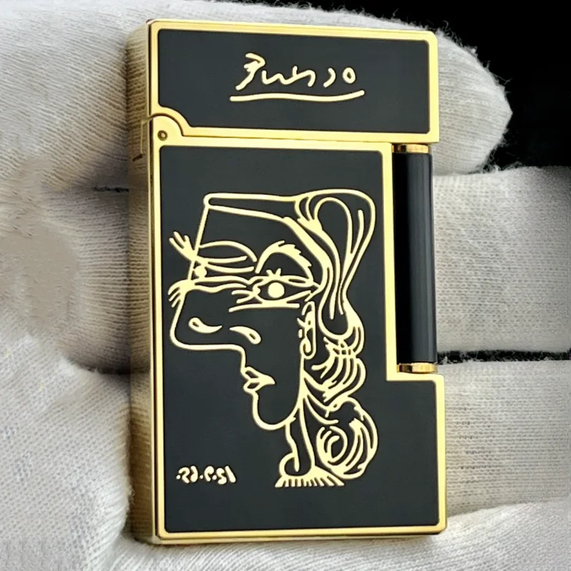 Creative Brass Grinding Wheel Ignition Butane Gas Lighter Luxury Lacquer and Bright Sound Reflatable Lighter Men’s Gift Creative Brass Grinding Wheel Ignition Butane Gas Lighter Luxury Lacquer and Bright Sound Reflatable Lighter Men's Gift