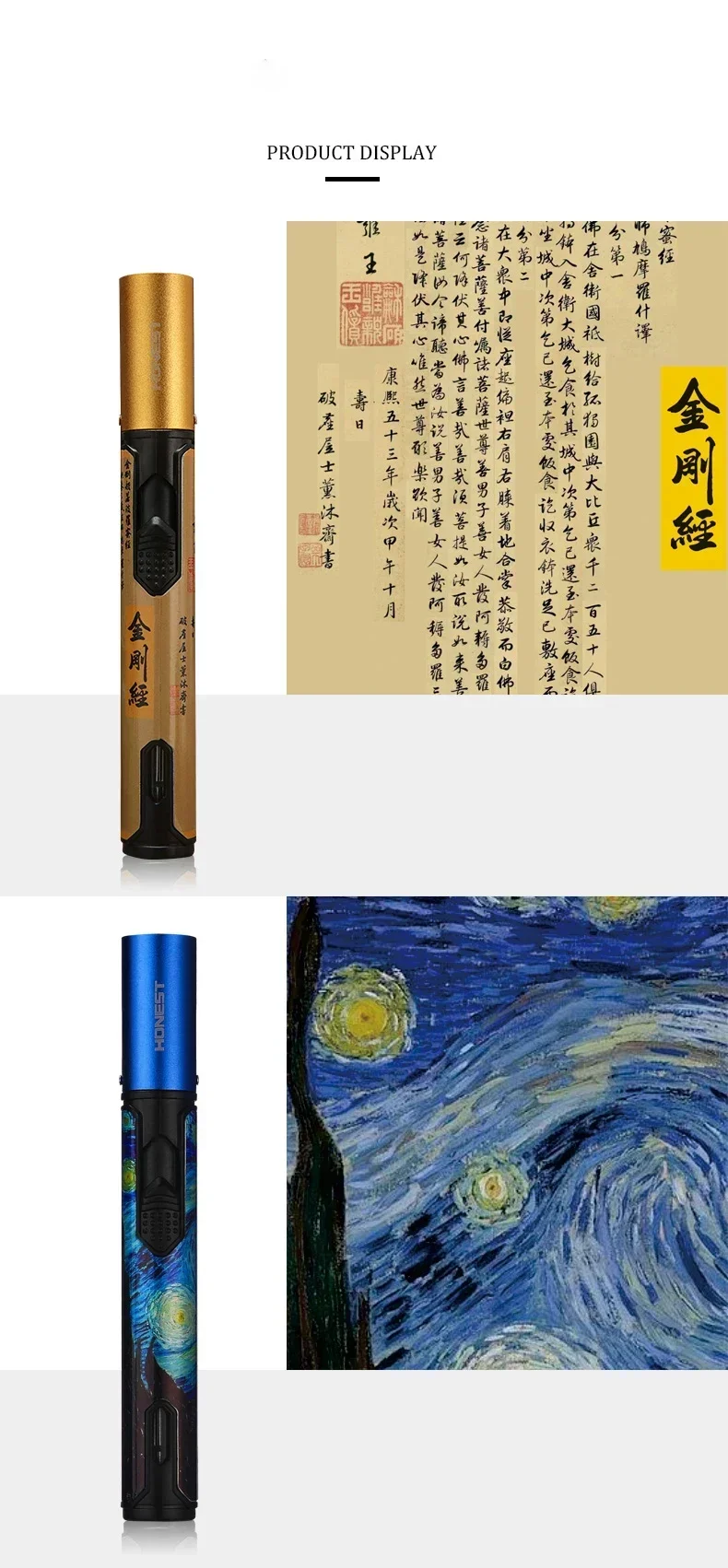 HONEST Metal Torch Gas Lighter Outdoor Blue Flame Windproof Lighter Cigar Butane Spray Gun Portable Jet Lighter HONEST Metal Torch Gas Lighter Outdoor Blue Flame Windproof Lighter Cigar Butane Spray Gun Portable Jet Lighter