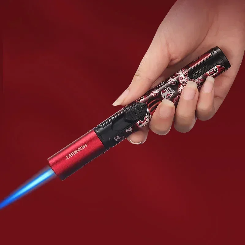HONEST Metal Torch Gas Lighter Outdoor Blue Flame Windproof Lighter Cigar Butane Spray Gun Portable Jet Lighter HONEST Metal Torch Gas Lighter Outdoor Blue Flame Windproof Lighter Cigar Butane Spray Gun Portable Jet Lighter