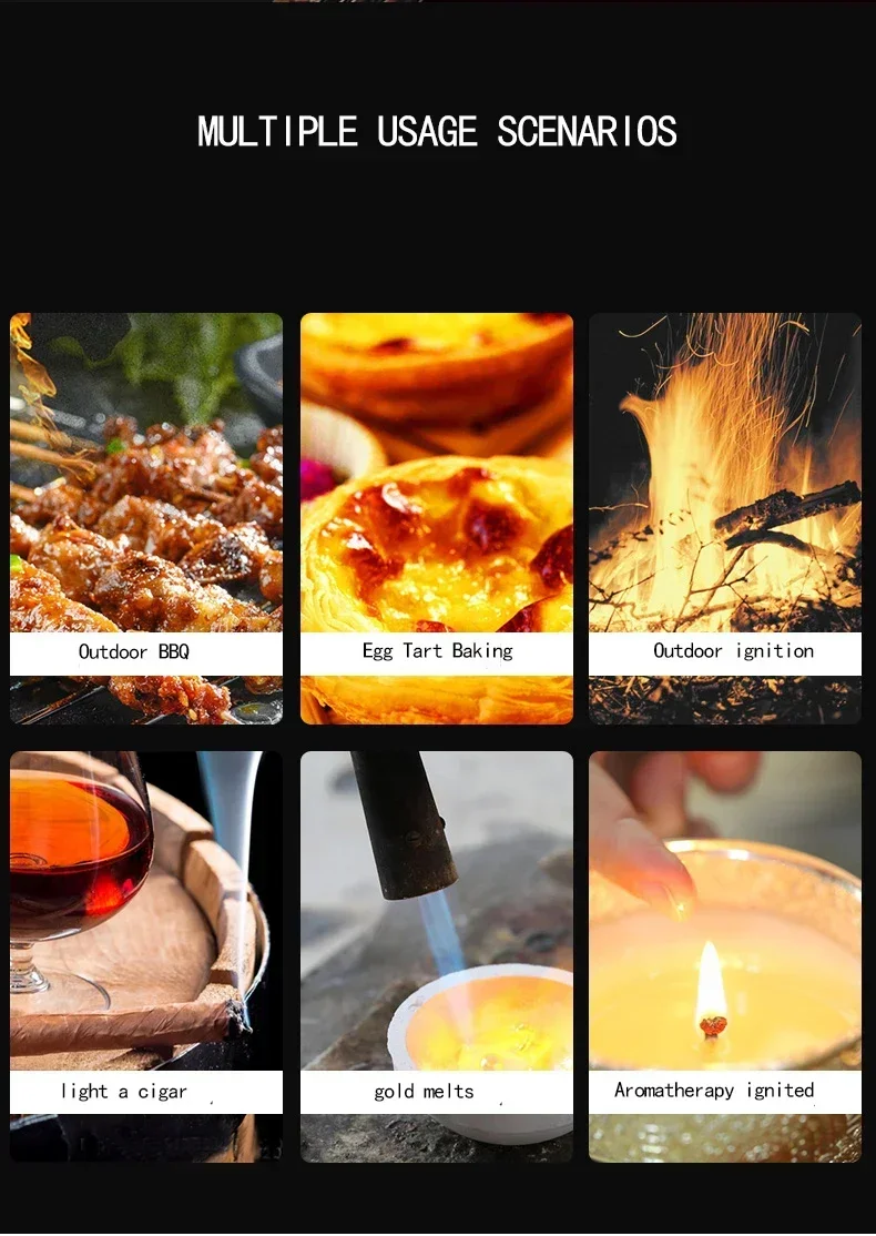 HONEST Metal Torch Gas Lighter Outdoor Blue Flame Windproof Lighter Cigar Butane Spray Gun Portable Jet Lighter HONEST Metal Torch Gas Lighter Outdoor Blue Flame Windproof Lighter Cigar Butane Spray Gun Portable Jet Lighter