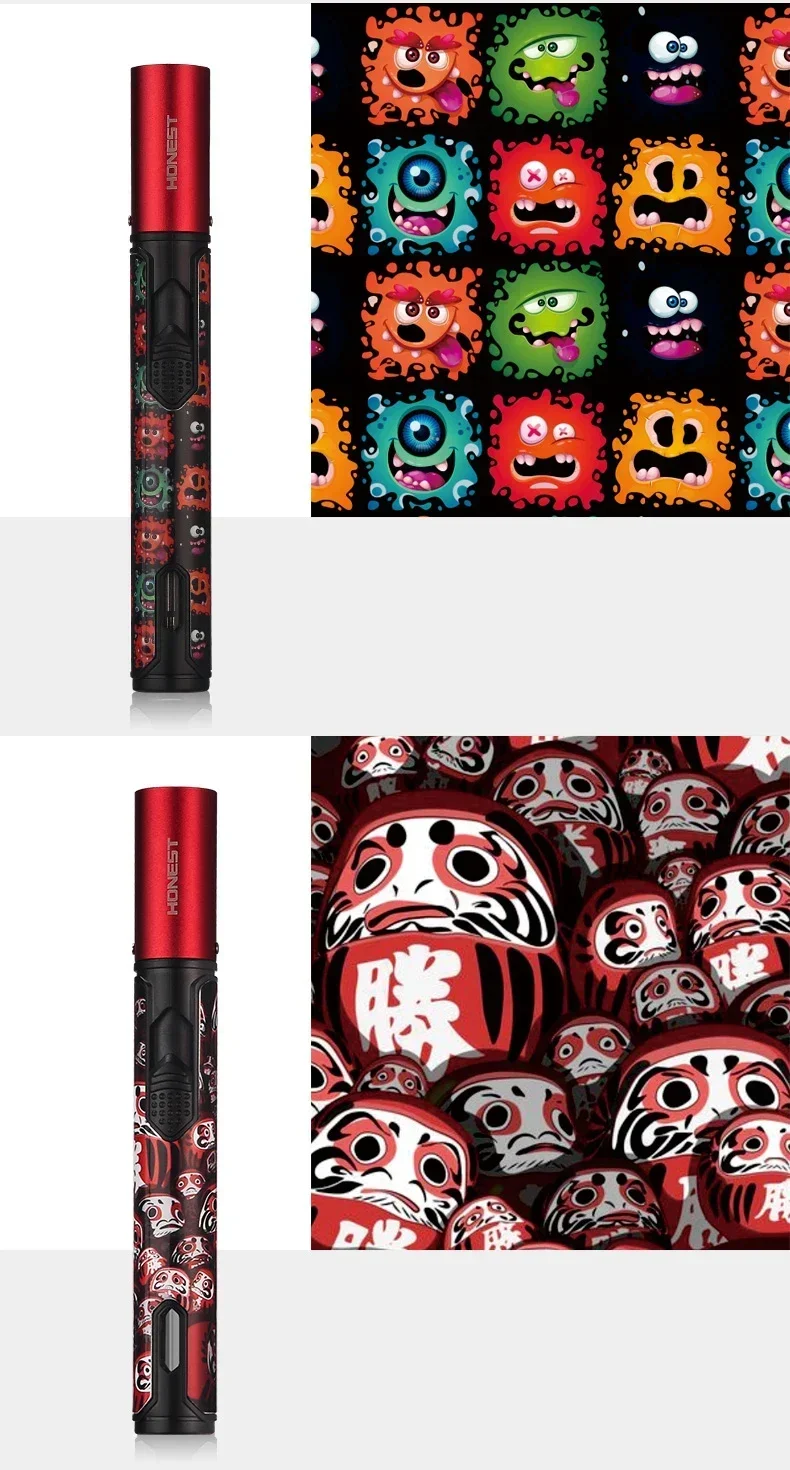 HONEST Metal Torch Gas Lighter Outdoor Blue Flame Windproof Lighter Cigar Butane Spray Gun Portable Jet Lighter HONEST Metal Torch Gas Lighter Outdoor Blue Flame Windproof Lighter Cigar Butane Spray Gun Portable Jet Lighter