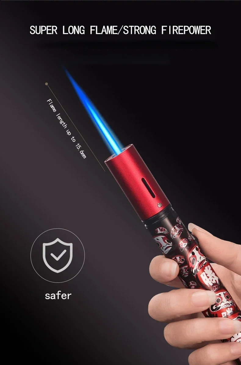 HONEST Metal Torch Gas Lighter Outdoor Blue Flame Windproof Lighter Cigar Butane Spray Gun Portable Jet Lighter HONEST Metal Torch Gas Lighter Outdoor Blue Flame Windproof Lighter Cigar Butane Spray Gun Portable Jet Lighter