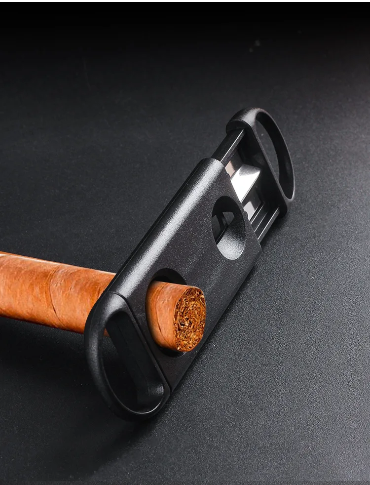 DEJAYA Cigar Cutter ABS Case Stainless Steel V Shape Sharp Blade Cigarro Knife Hole Opener Smoke Cigarrera Accessories Dual Use DEJAYA Cigar Cutter ABS Case Stainless Steel V Shape Sharp Blade Cigarro Knife Hole Opener Smoke Cigarrera Accessories Dual Use