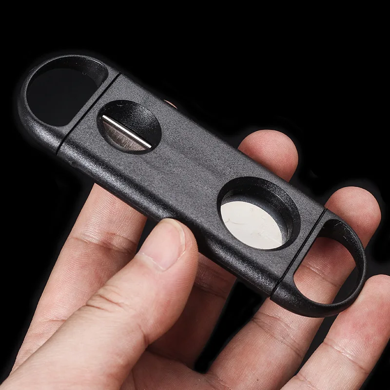 DEJAYA Cigar Cutter ABS Case Stainless Steel V Shape Sharp Blade Cigarro Knife Hole Opener Smoke Cigarrera Accessories Dual Use DEJAYA Cigar Cutter ABS Case Stainless Steel V Shape Sharp Blade Cigarro Knife Hole Opener Smoke Cigarrera Accessories Dual Use