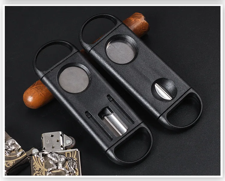 DEJAYA Cigar Cutter ABS Case Stainless Steel V Shape Sharp Blade Cigarro Knife Hole Opener Smoke Cigarrera Accessories Dual Use DEJAYA Cigar Cutter ABS Case Stainless Steel V Shape Sharp Blade Cigarro Knife Hole Opener Smoke Cigarrera Accessories Dual Use