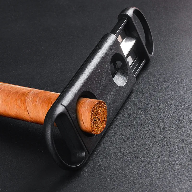 DEJAYA Cigar Cutter ABS Case Stainless Steel V Shape Sharp Blade Cigarro Knife Hole Opener Smoke Cigarrera Accessories Dual Use DEJAYA Cigar Cutter ABS Case Stainless Steel V Shape Sharp Blade Cigarro Knife Hole Opener Smoke Cigarrera Accessories Dual Use