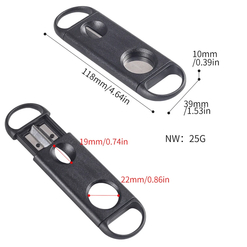 DEJAYA Cigar Cutter ABS Case Stainless Steel V Shape Sharp Blade Cigarro Knife Hole Opener Smoke Cigarrera Accessories Dual Use DEJAYA Cigar Cutter ABS Case Stainless Steel V Shape Sharp Blade Cigarro Knife Hole Opener Smoke Cigarrera Accessories Dual Use
