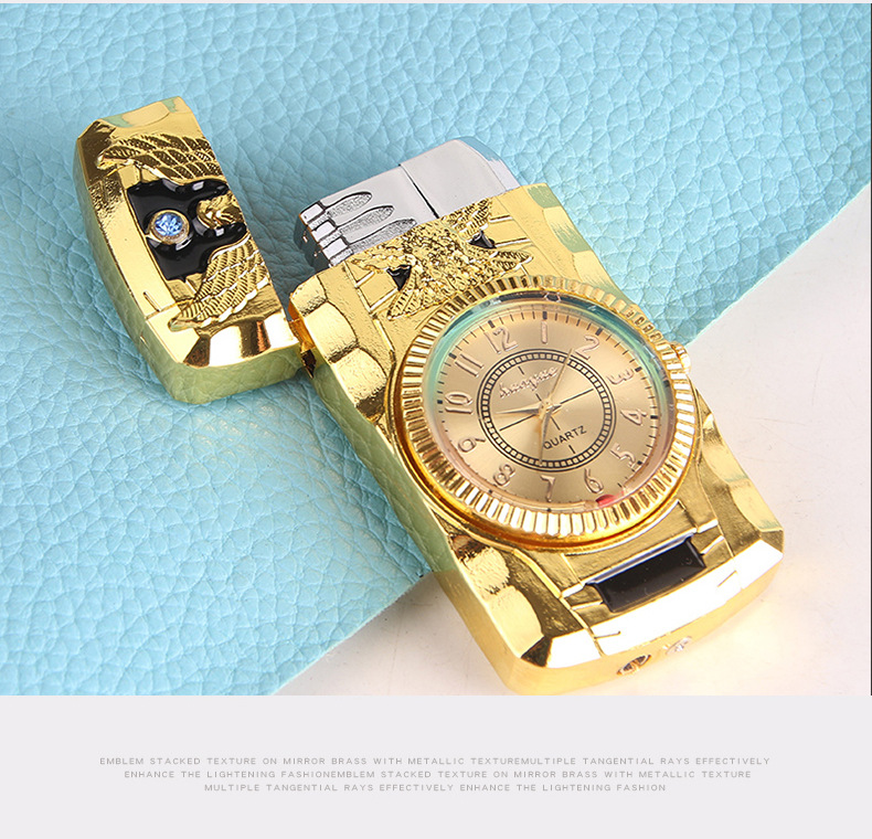 Creative Seven Colored lights Jet Turbo torch Blue flame gas watch Cigar lighter Windproof metal press ignition fashion men gift Creative Seven Colored lights Jet Turbo torch Blue flame gas watch Cigar lighter Windproof metal press ignition fashion men gift