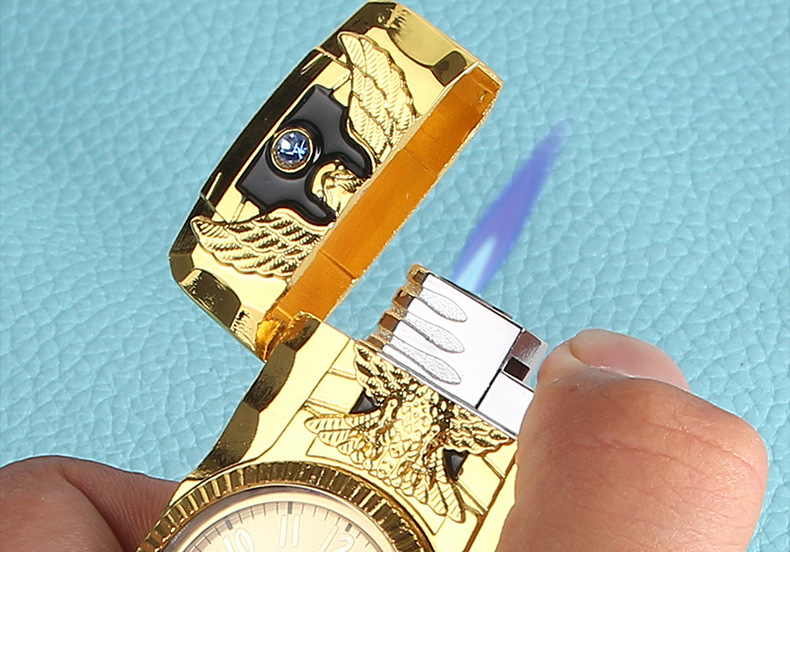 Creative Seven Colored lights Jet Turbo torch Blue flame gas watch Cigar lighter Windproof metal press ignition fashion men gift Creative Seven Colored lights Jet Turbo torch Blue flame gas watch Cigar lighter Windproof metal press ignition fashion men gift