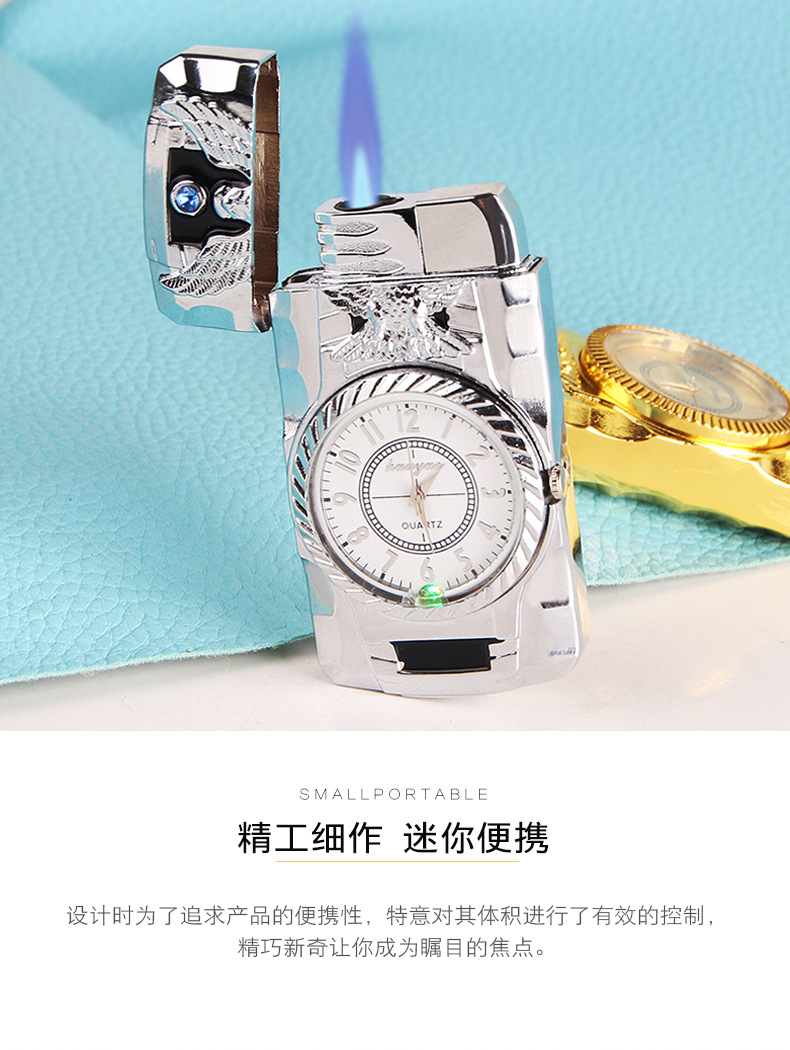 Creative Seven Colored lights Jet Turbo torch Blue flame gas watch Cigar lighter Windproof metal press ignition fashion men gift Creative Seven Colored lights Jet Turbo torch Blue flame gas watch Cigar lighter Windproof metal press ignition fashion men gift