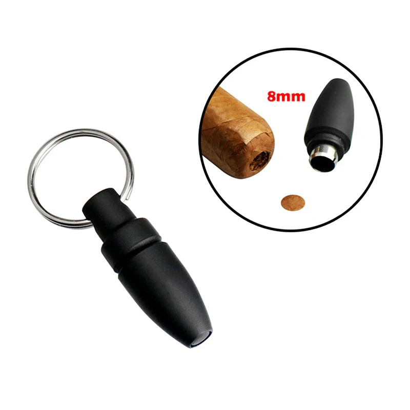 With Key Ring Clip Rubber Portable Cigar Puncher Accessories Blade Cigar Cutter Drill Hole Pocket knife for Cigar Gadgets With Key Ring Clip Rubber Portable Cigar Puncher Accessories Blade Cigar Cutter Drill Hole Pocket knife for Cigar Gadgets