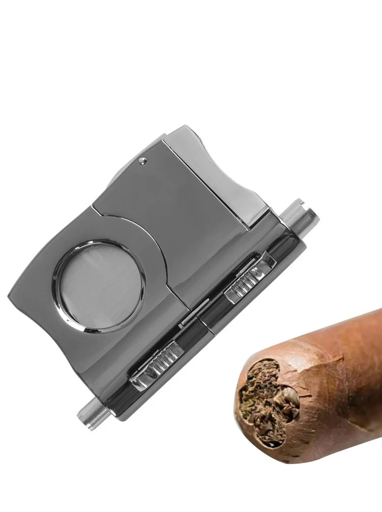 Cigar Cutter Guillotine Single Blade Integrate With Two Edge Cigar Punch Puncher Fun Cigar Tool Smoking Accessories Men's Gift Cigar Cutter Guillotine Single Blade Integrate With Two Edge Cigar Punch Puncher Fun Cigar Tool Smoking Accessories Men's Gift