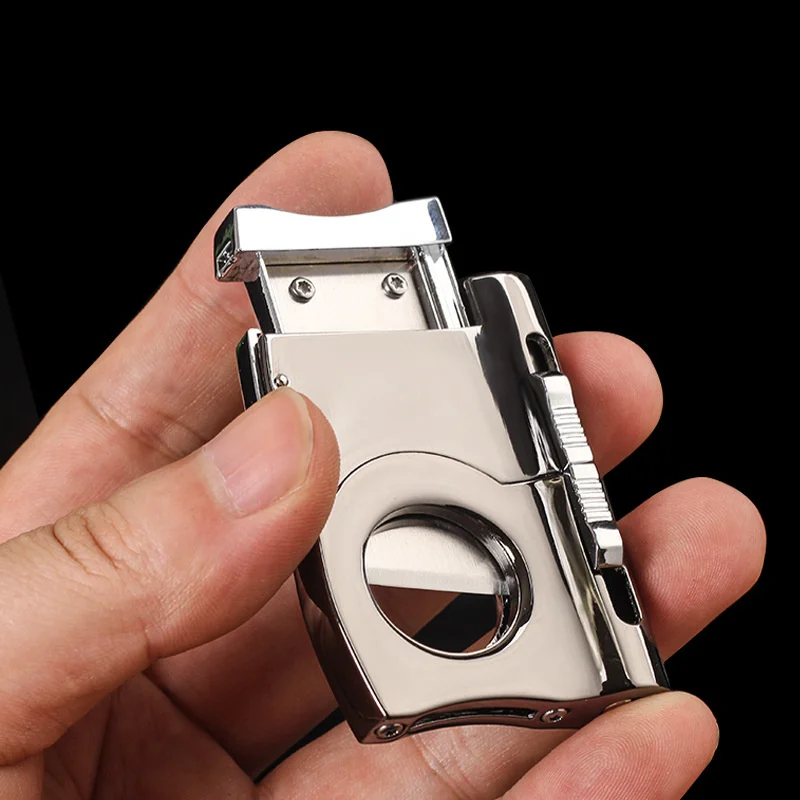 Multi-functional Cigar Cutter Guillotine With 6mm 8mm Cigar Punch Puncher Stainless Steel Cigar Smoking Accessories Gift For Men Multi-functional Cigar Cutter Guillotine With 6mm 8mm Cigar Punch Puncher Stainless Steel Cigar Smoking Accessories Gift For Men