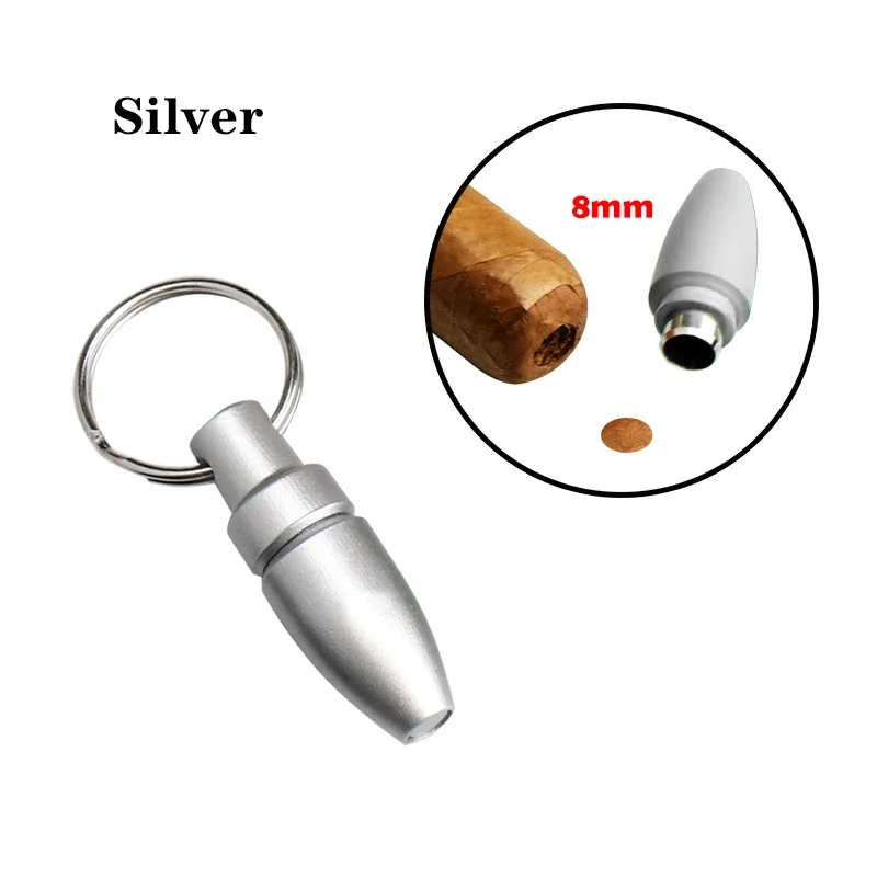 Cigar Punch Cutter With Key Ring Portable Cigar Accessories Pull Hole Cool Cigar Punch Rubber Clip Metal Gadget Mini Puncher Cigar Punch Cutter With Key Ring Portable Cigar Accessories Pull Hole Cool Cigar Punch Rubber Clip Metal Gadget Mini Puncher