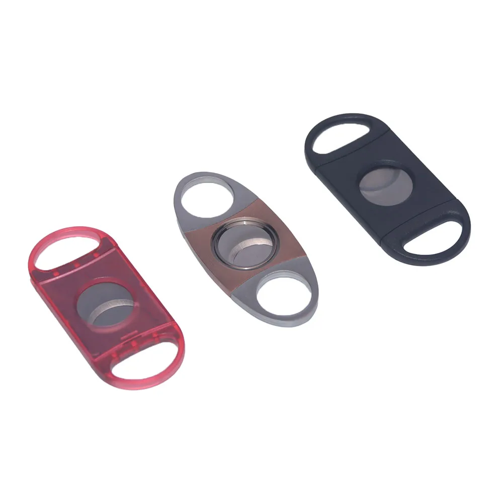 Cigar smoking set manual shredder, portable cigar scissors cigar cutter, double-edge cutting, plastic shell full metal drawing p Cigar smoking set manual shredder, portable cigar scissors cigar cutter, double-edge cutting, plastic shell full metal drawing p