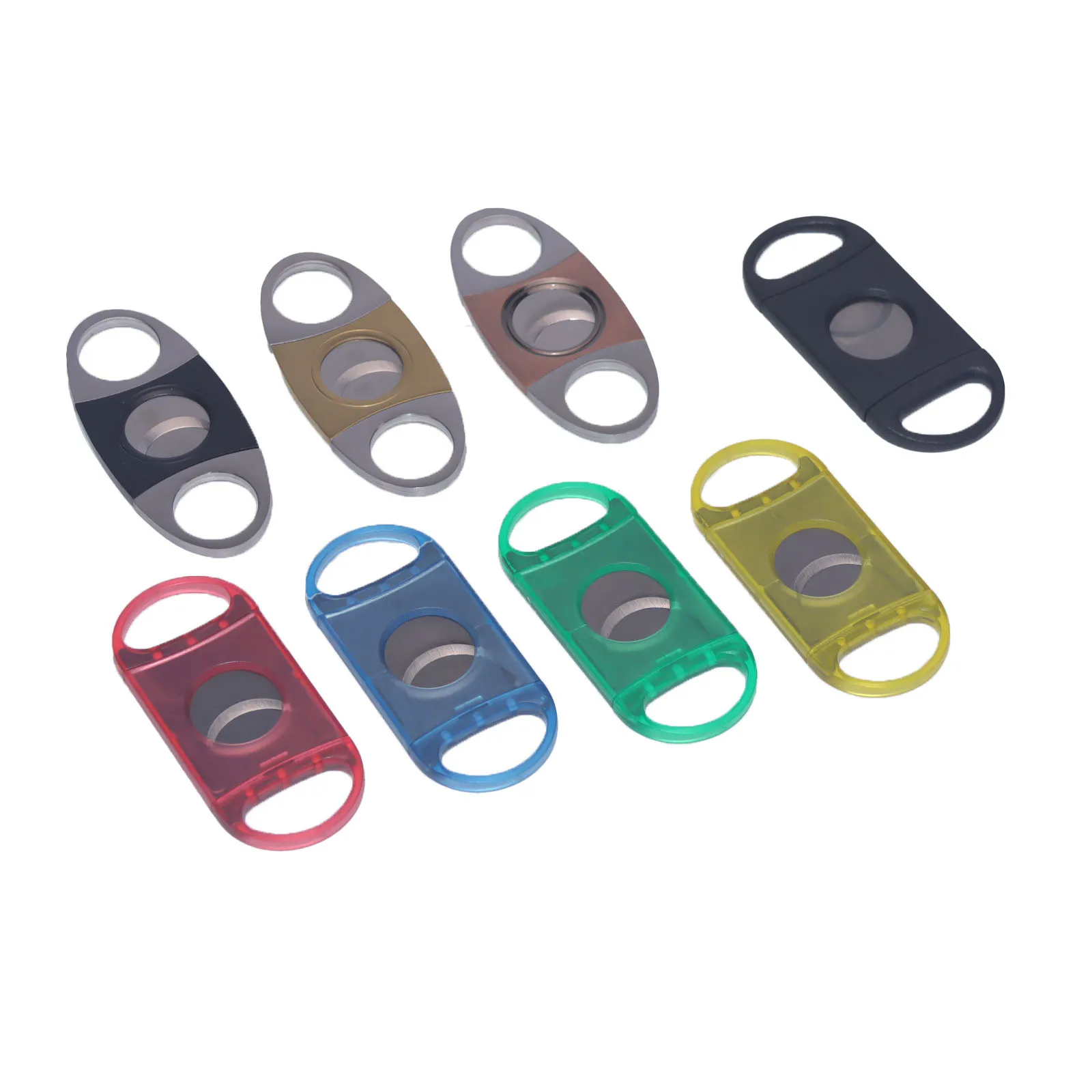 Cigar smoking set manual shredder, portable cigar scissors cigar cutter, double-edge cutting, plastic shell full metal drawing p Cigar smoking set manual shredder, portable cigar scissors cigar cutter, double-edge cutting, plastic shell full metal drawing p