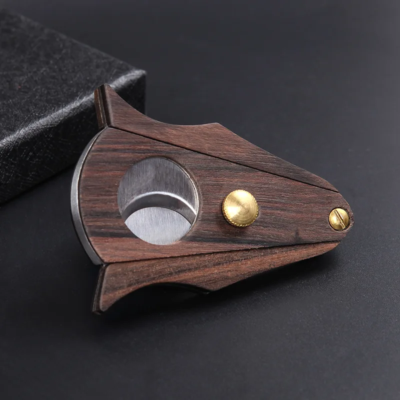 Double Blade Guillotine Cigar Cutter – Stainless Steel, Wood Grain Luxury Double Blade Guillotine Cigar Cutter - Stainless Steel, Wood Grain Luxury