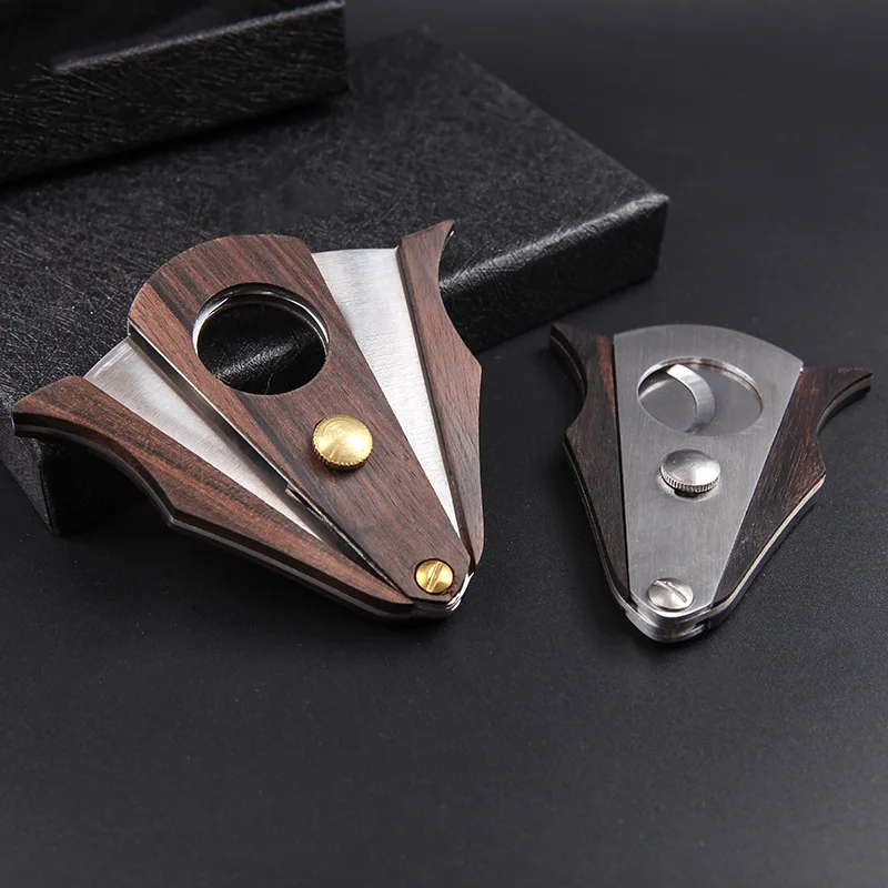 Double Blade Guillotine Cigar Cutter – Stainless Steel, Wood Grain Luxury Double Blade Guillotine Cigar Cutter - Stainless Steel, Wood Grain Luxury