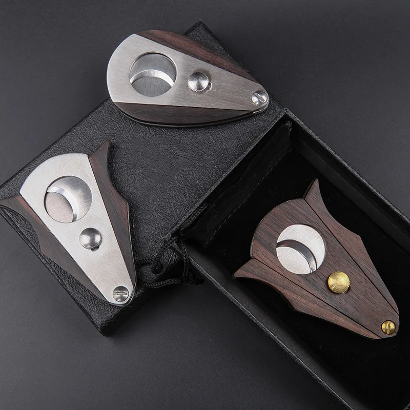 Double Blade Guillotine Cigar Cutter – Stainless Steel, Wood Grain Luxury Double Blade Guillotine Cigar Cutter - Stainless Steel, Wood Grain Luxury