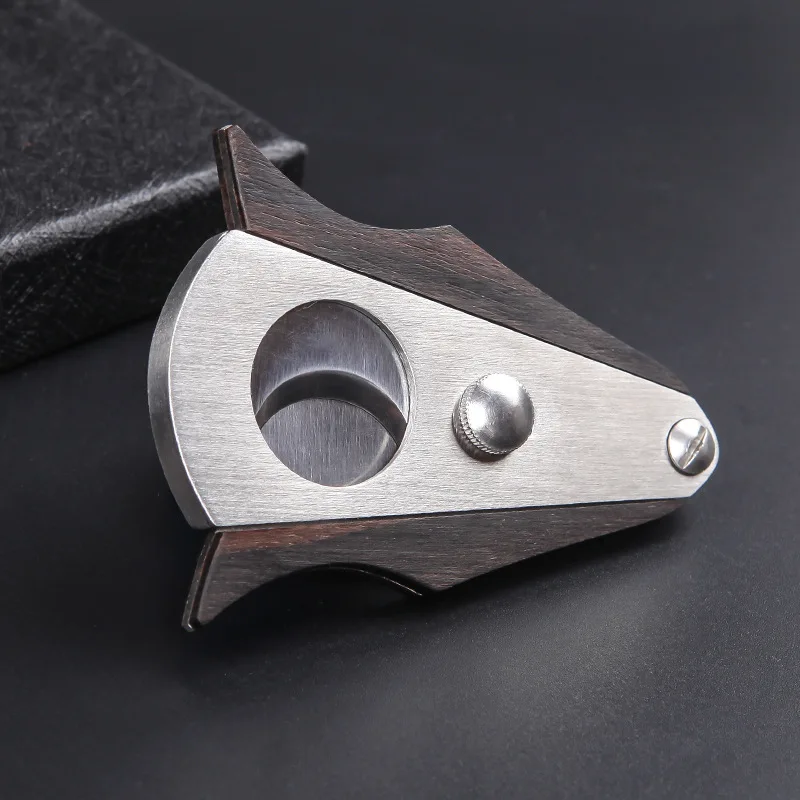 Double Blade Guillotine Cigar Cutter – Stainless Steel, Wood Grain Luxury Double Blade Guillotine Cigar Cutter - Stainless Steel, Wood Grain Luxury