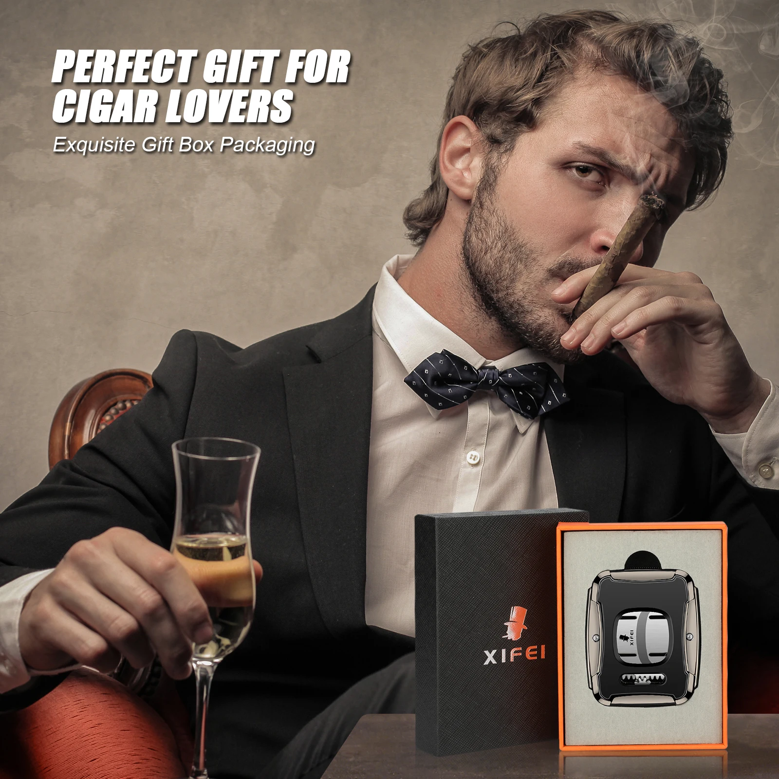 XIFEI Guillotine Cigar Cutter – Stainless Steel Double Blade, Secure-Lock XIFEI Guillotine Cigar Cutter - Stainless Steel Double Blade, Secure-Lock