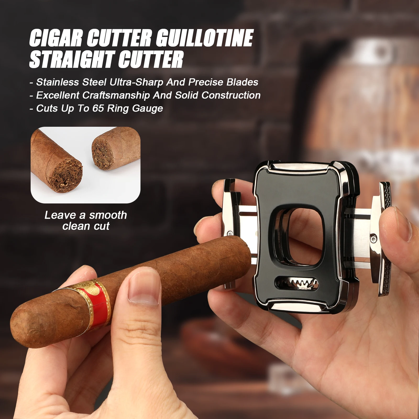 XIFEI Guillotine Cigar Cutter – Stainless Steel Double Blade, Secure-Lock XIFEI Guillotine Cigar Cutter - Stainless Steel Double Blade, Secure-Lock