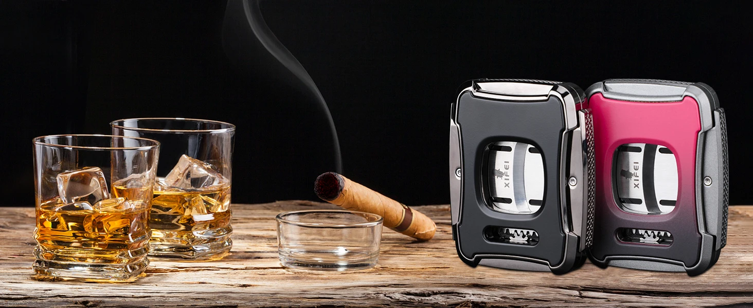 XIFEI Guillotine Cigar Cutter - Stainless Steel Double Blade, Secure-Lock XIFEI Guillotine Cigar Cutter - Stainless Steel Double Blade, Secure-Lock