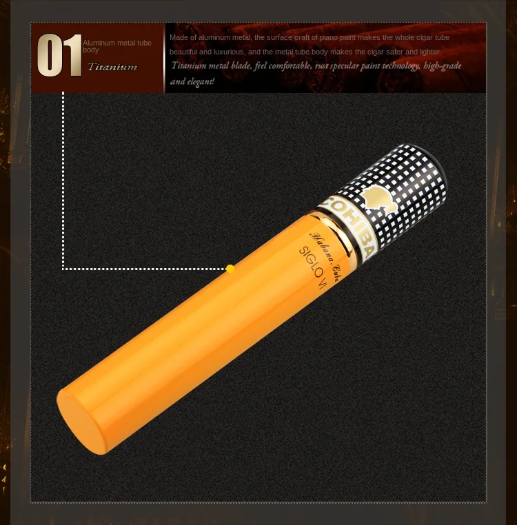 Single Cigar Case - Cedar Wood Lining for Travel and Storage