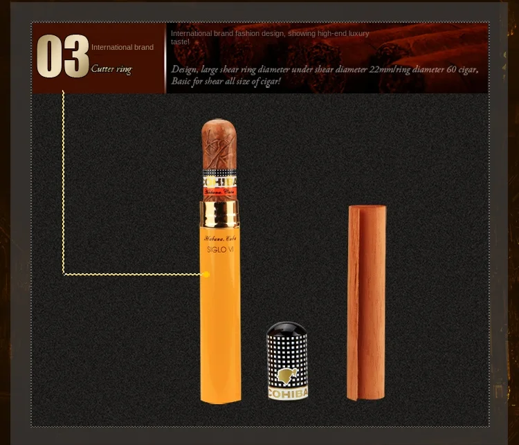 Single Cigar Case - Cedar Wood Lining for Travel and Storage