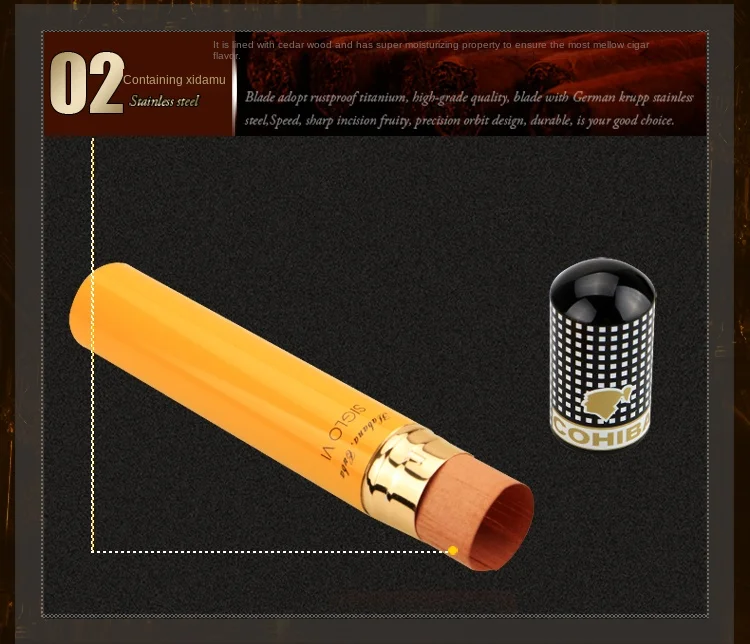 Single Cigar Case - Cedar Wood Lining for Travel and Storage