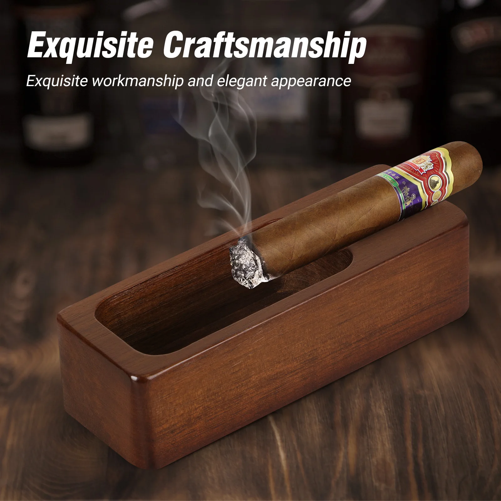 Wooden Cigar Ashtray – Outdoor, Home, Office Decoration, Portable Travel Gift Wooden Cigar Ashtray - Outdoor, Home, Office Decoration, Portable Travel Gift
