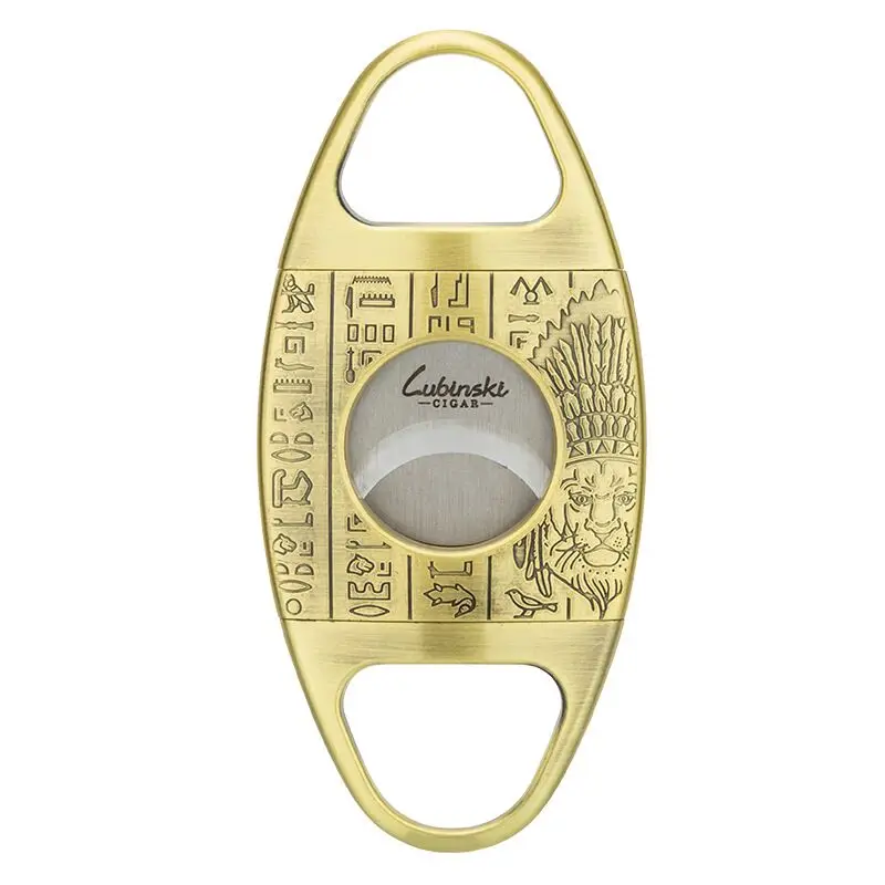 LUBINSKI Zinc Alloy Cigar Cutter – Gold, Double Blades, Gift Box LUBINSKI Zinc Alloy Cigar Cutter - Gold, Double Blades, Gift Box