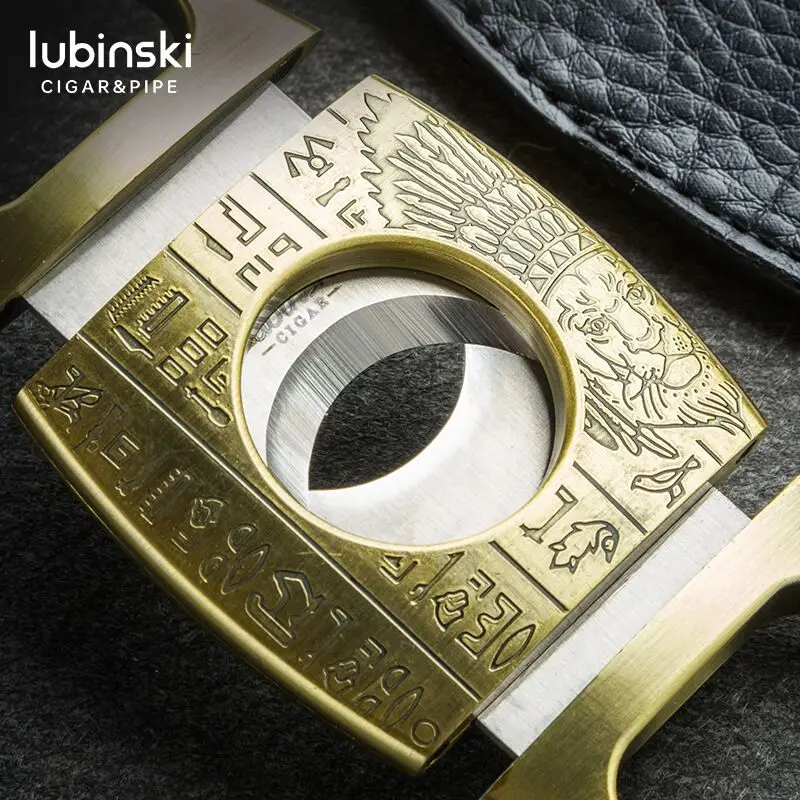 LUBINSKI Zinc Alloy Cigar Cutter – Gold, Double Blades, Gift Box LUBINSKI Zinc Alloy Cigar Cutter - Gold, Double Blades, Gift Box