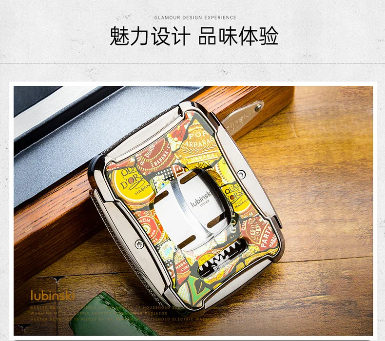 LUBINSKI Zinc Alloy Cigar Scissors - Electroplated Stainless Steel Gift Set LUBINSKI Zinc Alloy Cigar Scissors - Electroplated Stainless Steel Gift Set