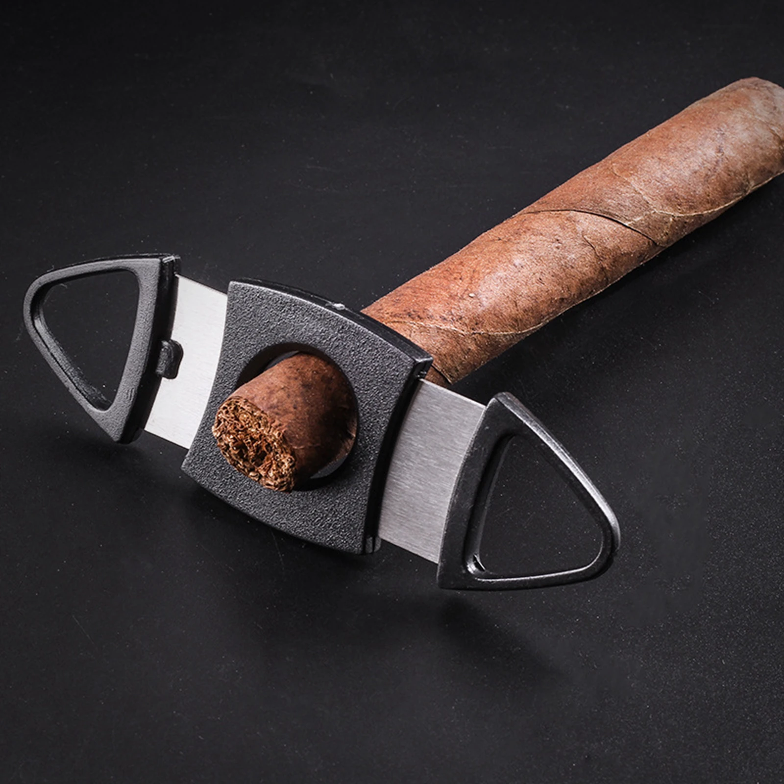 1pc Stainless Steel Cigar Cutter - Black Smoking Accessories 1pc Stainless Steel Cigar Cutter - Black Smoking Accessories