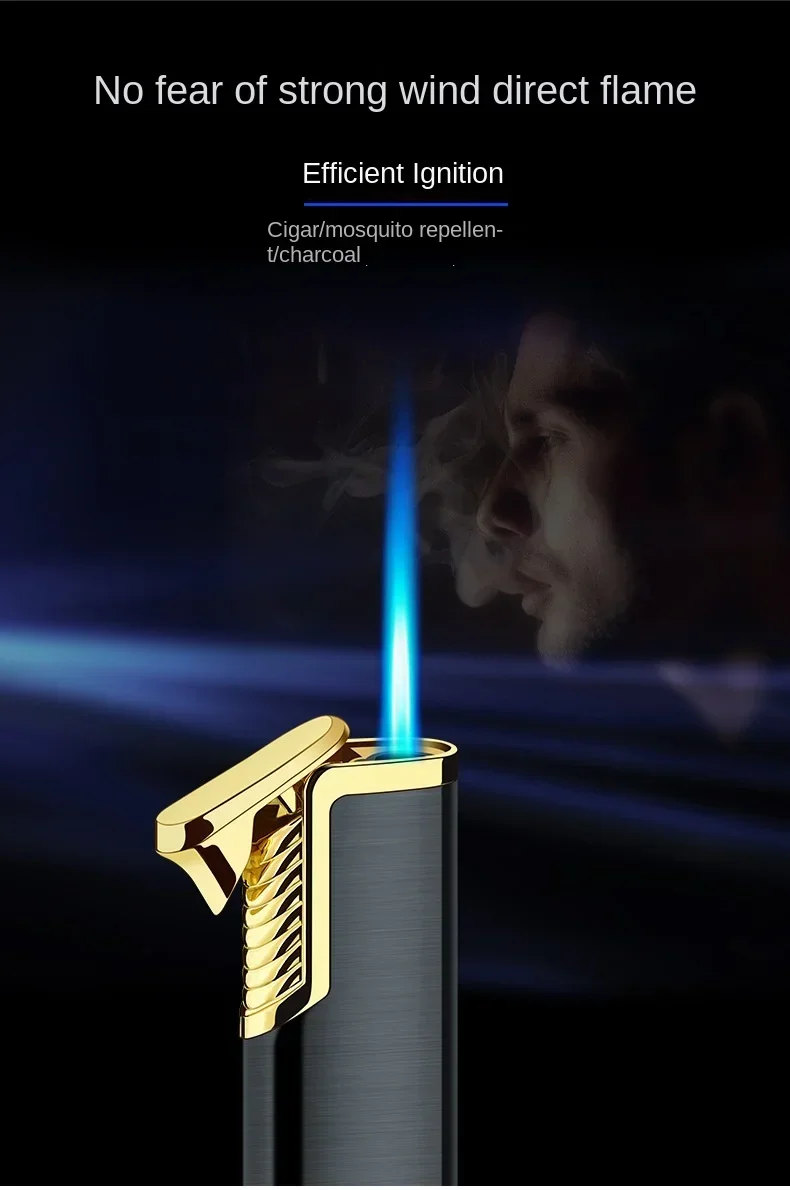 New Mini Portable Metal Windproof Lighter - High-power Butane Gift
