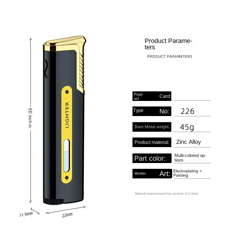 New Mini Portable Metal Windproof Lighter - High-power Butane Gift