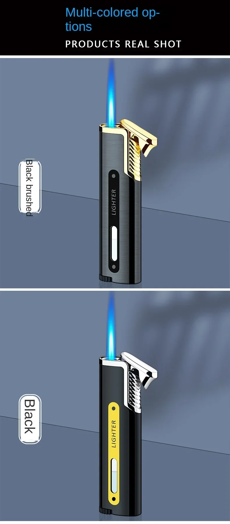 New Mini Portable Metal Windproof Lighter - High-power Butane Gift