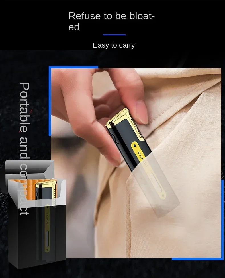 New Mini Portable Metal Windproof Lighter - High-power Butane Gift