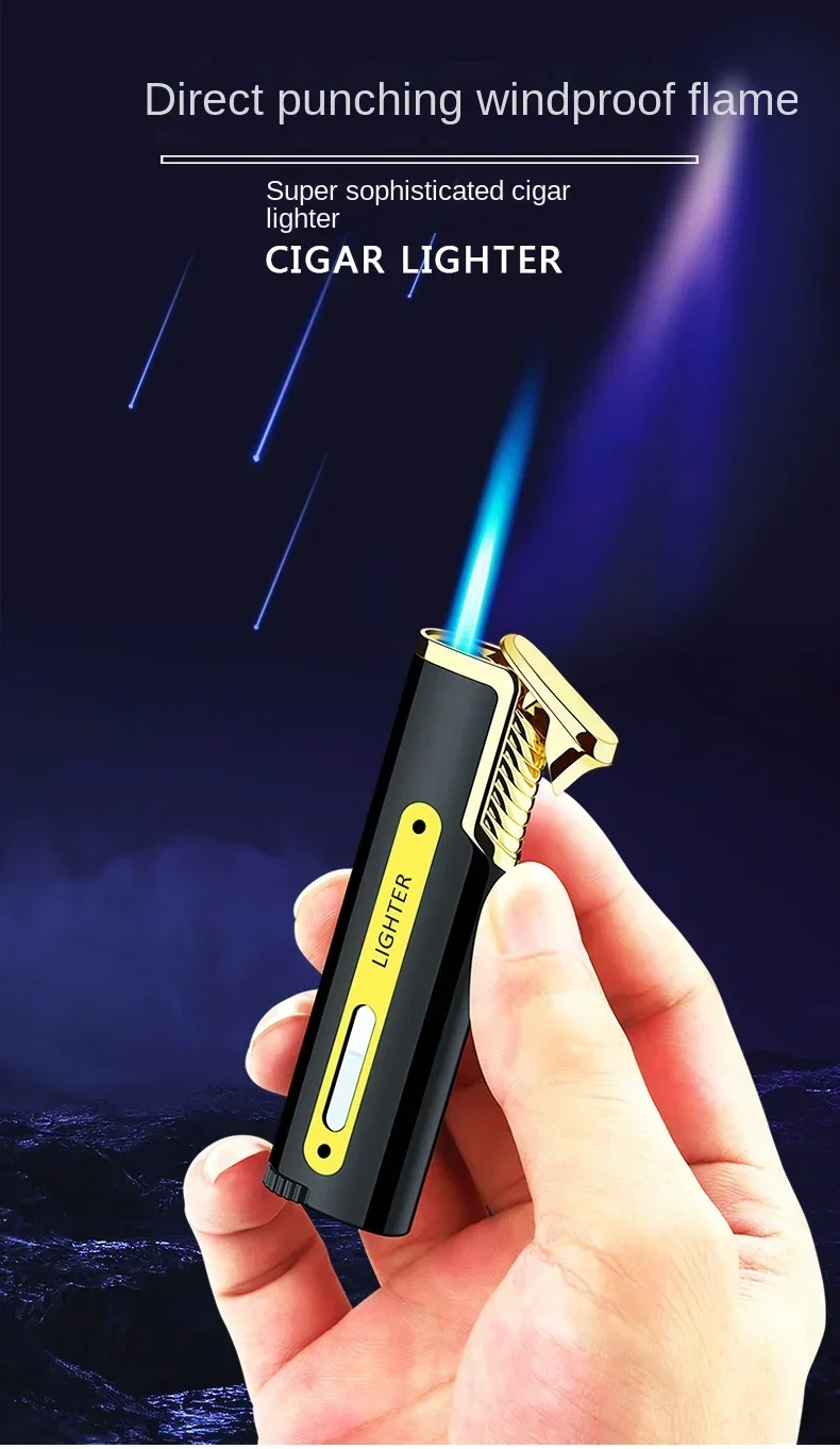 New Mini Portable Metal Windproof Lighter - High-power Butane Gift