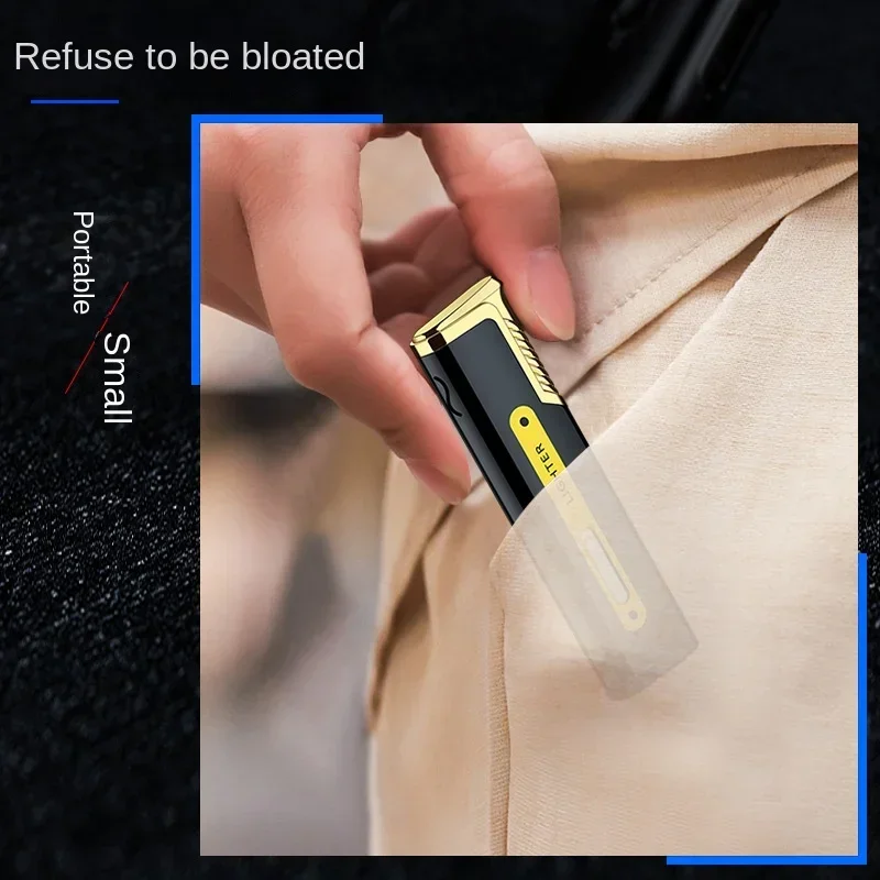 New Mini Portable Metal Windproof Lighter – High-power Butane Gift New Mini Portable Metal Windproof Lighter - High-power Butane Gift