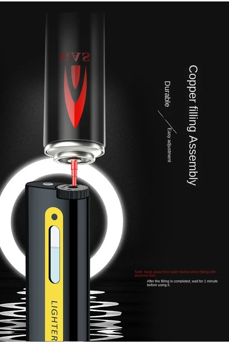 New Mini Portable Metal Windproof Lighter - High-power Butane Gift